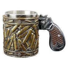 PARK450ML RVS bierpul met revolver handvat Vintage Bullets Hittebestendige voedselveilige theemelk