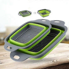 PARKDraining Basket Collapsible Colander Silicone Kitchen Storage Fruit and Vegetable Folding Filter