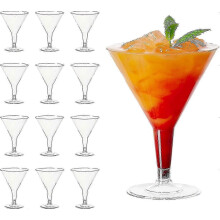 PARK96 Premium Plastic Martini Glazen geschikt voor Cocktails & Desserts, 210ml - Stevig, Elegant &