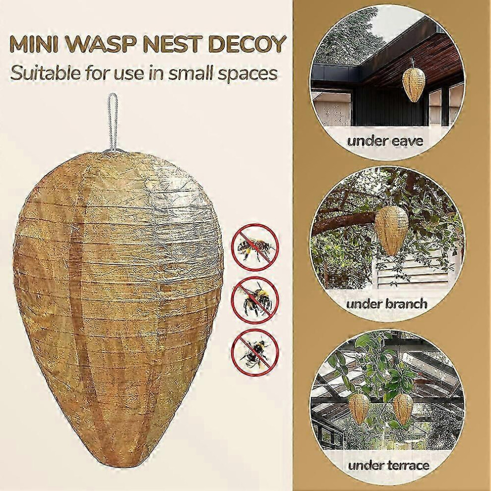 4 Pièces Faux Nids De Guêpes - Leurres Anti-Guêpes Résistants Extérieur Jardin & Balcon