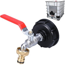 Grifo para tanque PARK1000l con adaptador para manguera de jardín, conector para grifo IBC S60x6 - CHENG