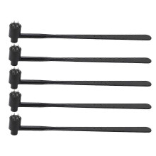PARK5PCS Martillo dérmico de flor de ciruelo de un solo extremo Mango de ABS negro Acero inoxidable
