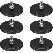 PARKRubber Coated Magnets,22LBS Neodymium Magnet Base with M6 Threaded Magnet with Bolts and Nuts,Strong-CHENG