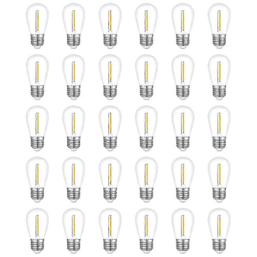 PARK30-Pack Outdoor String Light Bulbs, Waterproof S14 Replacement Bulb, E26 Base Warm White-CHENG DU