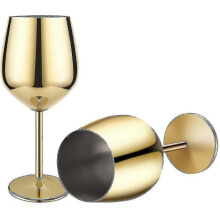PARKGoudkleurige wijnglas, 2 roestvrijstalen cocktailglazen -SX