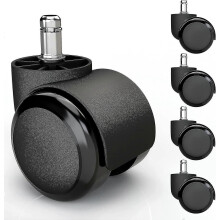 PARK5x Castors For Hard Floors With Silent And Scratch-free Pvc Coating - Universal Castors For Office Chairs,