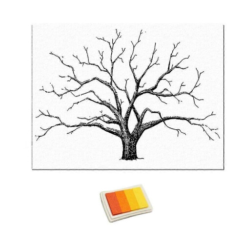 PARKWedding Thumbprint Tree Vingerverf Bruiloft Gastenboek Geel -CDSX