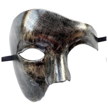 PARKDww-mies Mask Masquerade Mask Phantom Of The Opera Half Face Mask (hopea musta) -CDSX