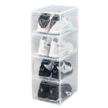 PARKShoe Box impilabile, scatola per scarpe trasparente, scatola per riporre le scarpe pieghevole -CDSX