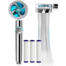 PARKTurbocharged Handheld Shower Head,propeller Driven Shower Heads, High Pressure Water Saving With Pause