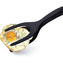PARKFried Egg -lastalla, 2-in-1 silikonimunan lastalla pannukakkupihdit, musta - CDSX
