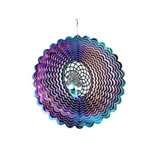 PARKStainless Steel Colorful Wind Spinner 3d Stainless Steel Metal Art Hanging Wind Spinner Dynamic Gar