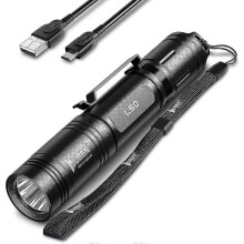 PARKL50 Ultra krachtige LED-zaklamp, oplaadbaar, 1200 lumen, waterdicht, met geheugenfunctie, militair