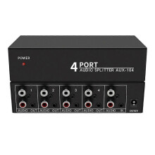 PARKAudio Splitter 1 in 4 Out RCA L/R Aux Stereo Audio Splitter 1X4 Audio Distributor Kompatibel Mit