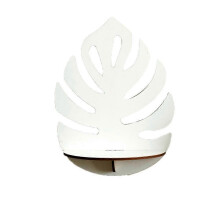PARKWhite Leaf Marco de pared flotante Exhibidor de madera Maceta Bandeja de almacenamiento Estante