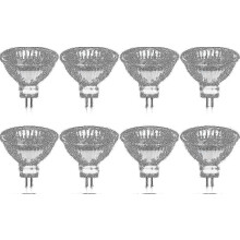 PARKPack 8 halogeenipolttimoa Gu5.3 Mr16 35w 12v himmennettävä - lämmin valkoinen 2800k, 400 lumenia,