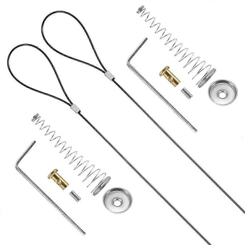 PARK2 Sets Gate Latch Cable Pull String,Adjustable Spring Door Latch Opener, 2-6 Inch suitable for Metal