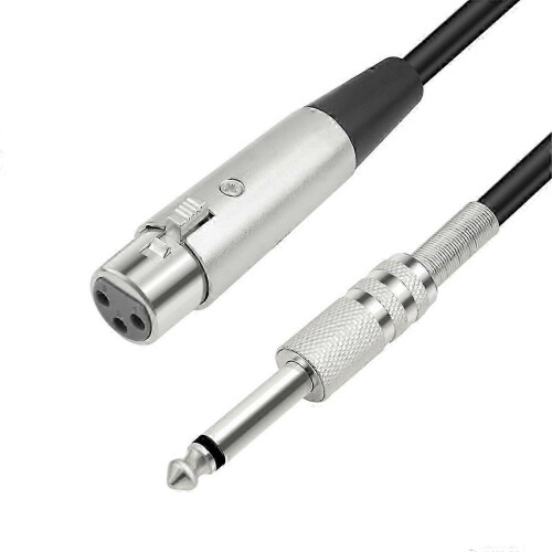 Cable de micrófono PARKXLR hembra a conector mono de 1/4 de pulgada, cable de micrófono trenzado no