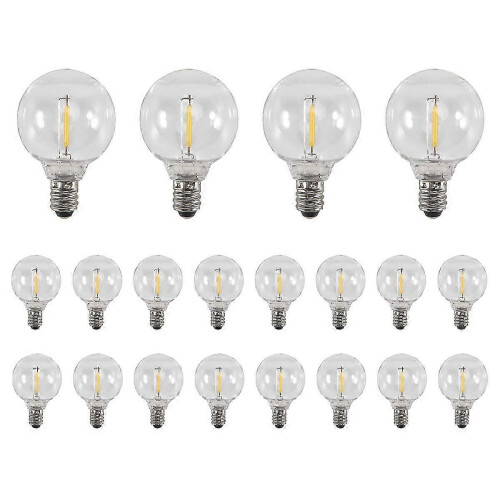 PARK20 Pcs G40 LED Light Bulbs E12 Screw Base Shatterproof Globe Bulbs for Solar String-si xi