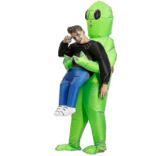 PARKGreen Alien Carrying Human Costume Opblaasbare Grappige Blow Up Suit Cosplay geschikt voor