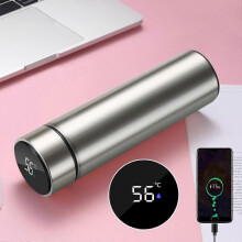 PARKgeschikt voor roestvrijstalen USB mobiele power thermoskan, slimme waterkoker, lcd-temperatuurdisplay