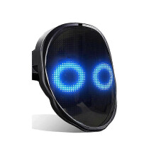 PARKBluetooth LED si illumina Maschera per feste Halloween Natale fai da te Animazione Testo Amore Scherzo
