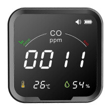PARKKoolmonoxidedetector Gasdetector met temperatuur- en vochtigheidssensor, piepalarm en CO-visueel