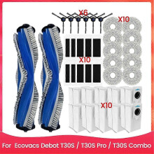 PARKsuitable für Für Ecovacs Debot T30S T30S Pro T30S Combo Roller Seite Pinsel Hepa-Filter Mopp Tuch