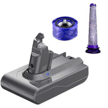 PARK21.6V V6 DC62 Battery Adapter+Front/Rear Filters Replace compatible Dyson V6 SV04 SV03 DC58 DC59 DC61