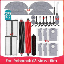 PARKAccessoires Kit compatibel met Roborock S8 Maxv Ultra Robotstofzuiger Hoofdborstel HEPA-filter Dweil