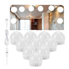 PARKMirror Light LED-spiegellamp 10 lampen Sticky USB-make-uplamp voor badkamerwandspiegel