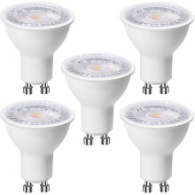 PARKAsoi 5-pack GU10 LED-polttimo 6W (60W ekvivalentti), Cool White 6000K 500 lumenia, GU10 Led-polttimo