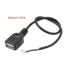PARK1pc USB 2.0 Buchse 2 Pin 2 Draht Power Ladekabel Kabel Stecker Diy 30cm