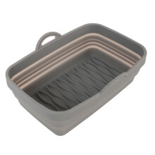 PARK - Revestimiento de silicona plegable para freidora, cesta rectangular de silicona con asas para