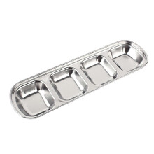 PARKPiatto per condimenti diviso in acciaio inossidabile, piatto per salse da cucina - OEIN