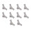 PARK10 Pieces 2.3cm Aluminum Alloy Silver Refrigerator Shelf Support Hooks 1
