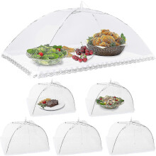 PARK6pcs Foldable Food Cloche Anti-fly Mesh Food Cover Tent Umbrella Anti-insect Protection For Bbq Picnic