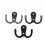 PARK10x double coat hook cast iron retro style brass -CDSX 1