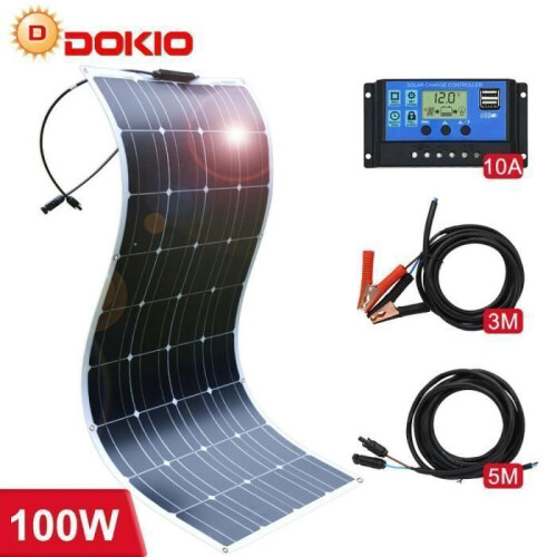 Dokio – paneles solares flexibles 18V/16V, 100W para caravana/coche/casa