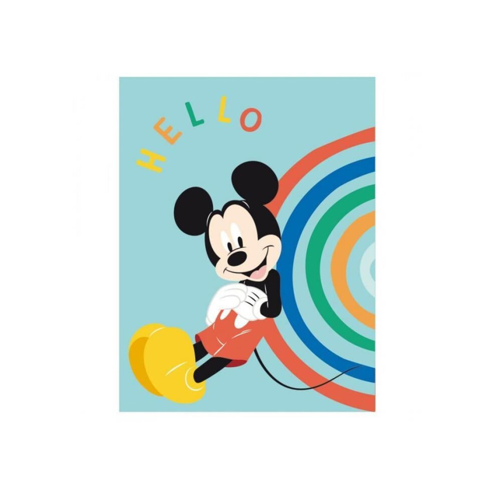 New Disney Polar Blanket - Mickey Mouse - 100X140 Cm - Turquoise Blue - Machine Washable Blue,Green