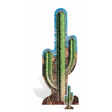 Cute cactus cardboard figurine
