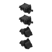 2 Stück RC Auto Getriebeabdeckungen für 144001/144002/124019/124018, Schwarz Kunststoff