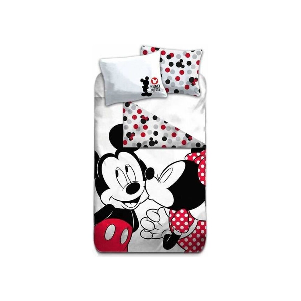 Bedding set - Disney - Mickey and Minnie - 140x200 cm - Microfiber - Machine washable