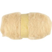 Lana cardata - 100 gr - Beige Chiaro - Qualità uniforme