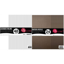 72 Scrapbooking-Papiere Weiß + Braun - 300g/m²