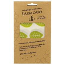 Embalagem alimentar reutilizável em cera de abelha 5 folhas Busy Bee