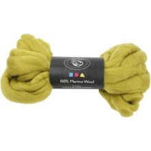 Filo di lana - Creotime - 100% Merinos - 100 gr - Verde Limone - Maglieria e uncinetto