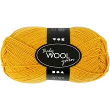 Pelote di lana - Creotime - Filato Baby Wool - 100% lana merino - 172 m - Giallo scuro