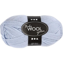 Palla di lana per neonati - Filo di lana per bambini - blu chiaro - 100% merino - 172 m - molto morbido