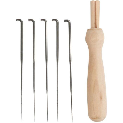 Wood felting needle tool - including 1 medium needle. ref 41237